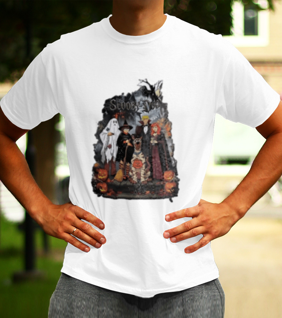 Scooby Doo Halloween Costume Party With Witch Ghost Vampire Pumpkin T-Shirt