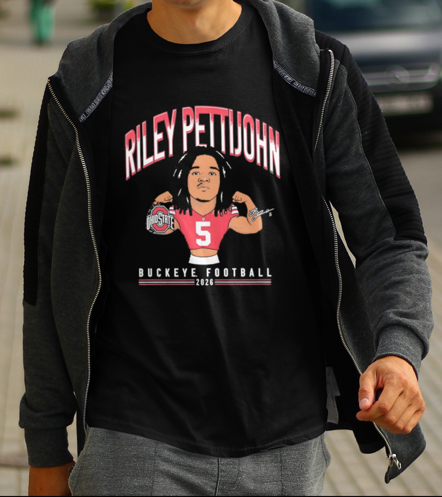 Riley Pettijohn No 5 2026 Buckeye Football Ohio State Caricature T-Shirt