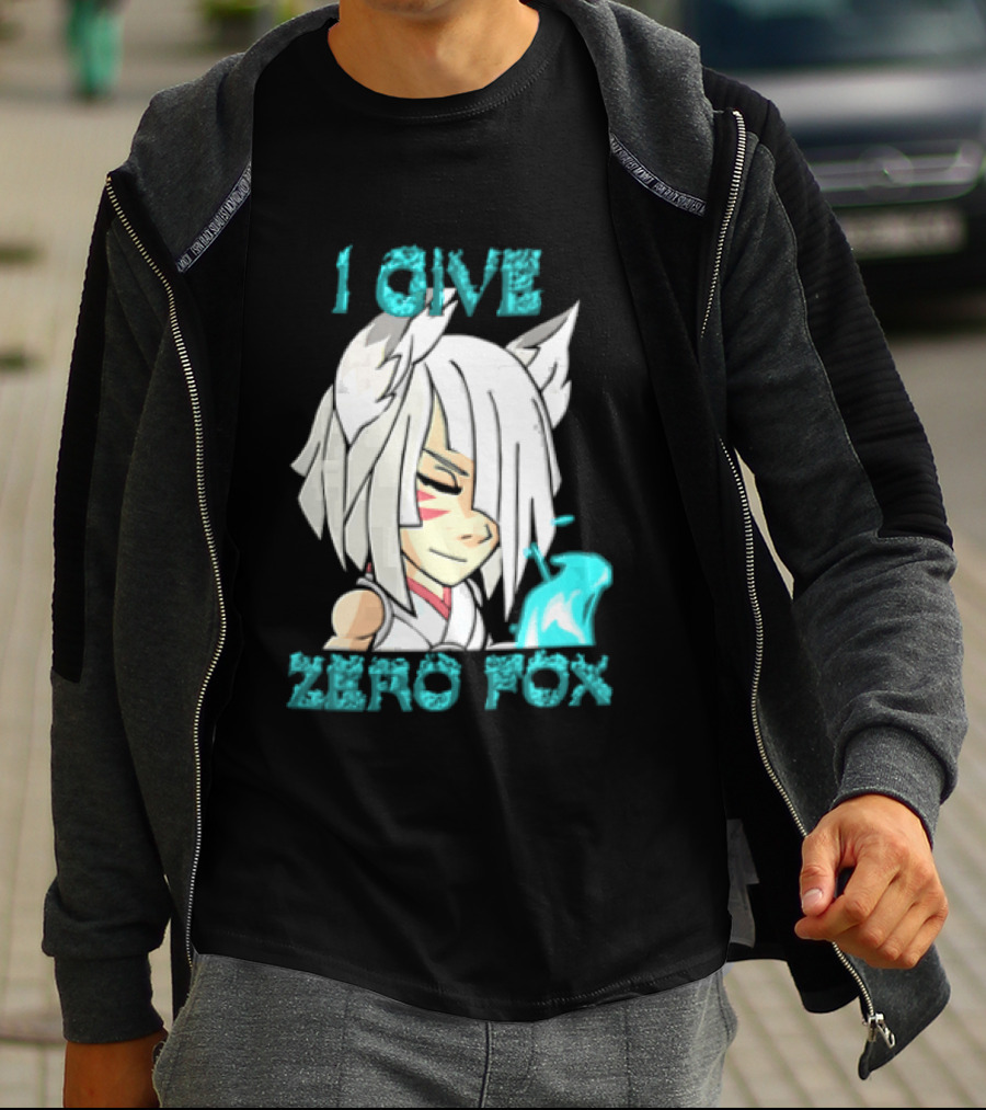 I Give Zero Fox White Hair Kitsune Blue Flame T-Shirt