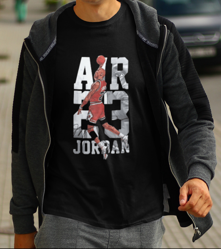Chicago Bulls Air 23 Michael Jordan Dunking Basketball T-Shirt