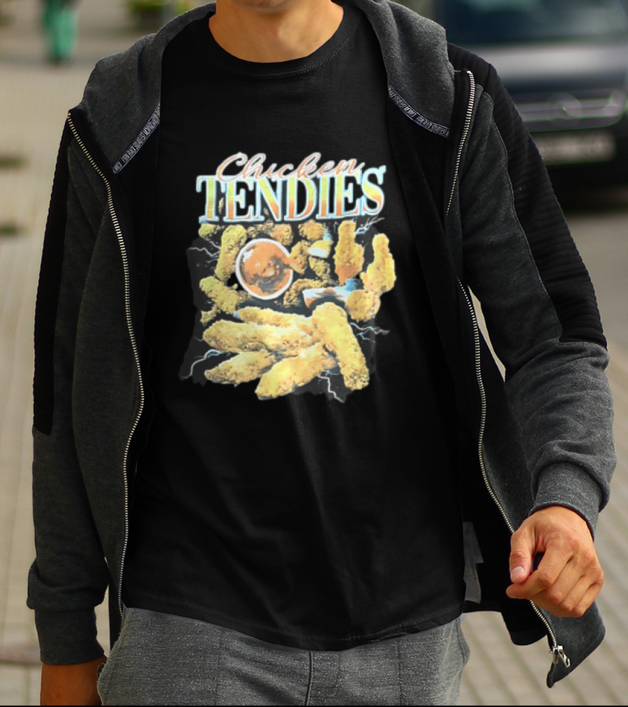 Chicken Tendies Fried Tenders Dipping Sauce Lightning Bolts T-Shirt