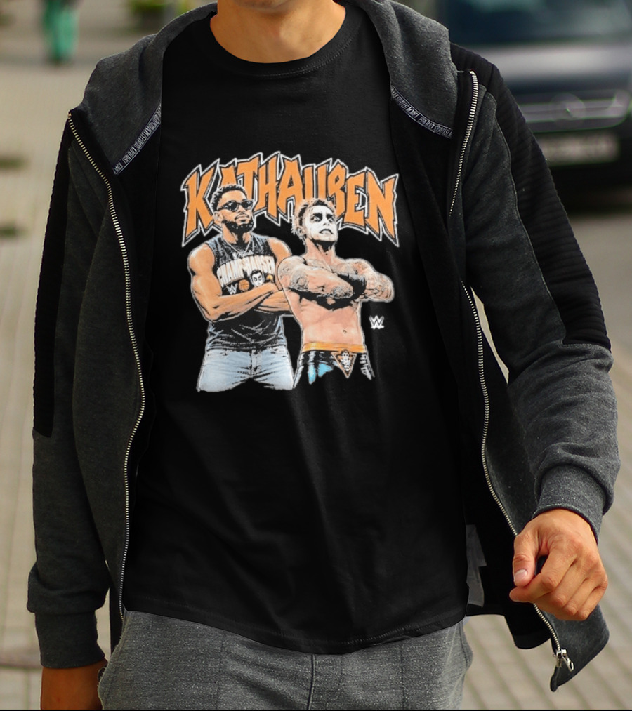 KATHausen WWE Karl Anthony Towns Danhausen Crossover Duo T-Shirt