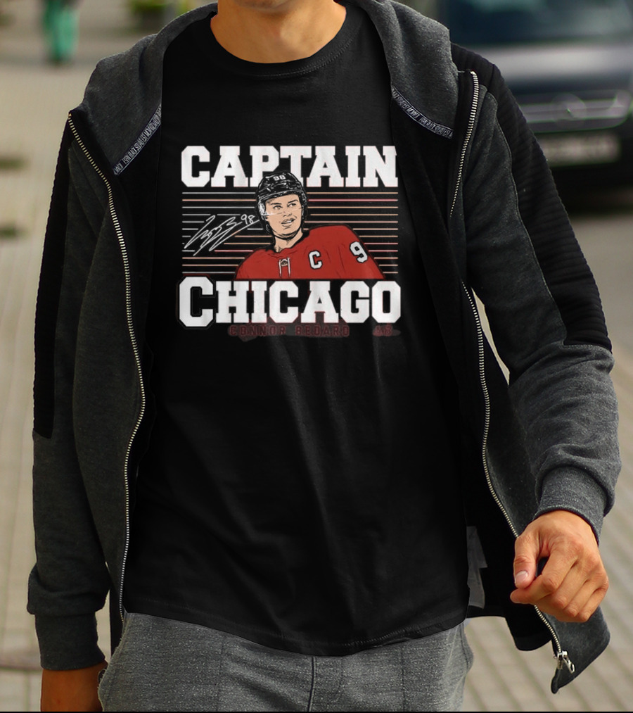 Connor Bedard Number 98 Captain Chicago Hockey T-Shirt