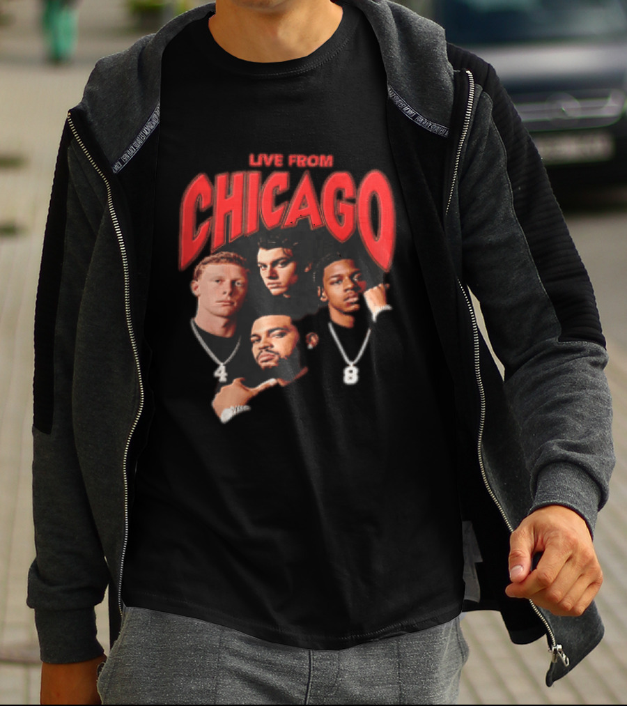 Live From Chicago Bootleg Featuring Four Athletes With Diamond Chains T-Shirt