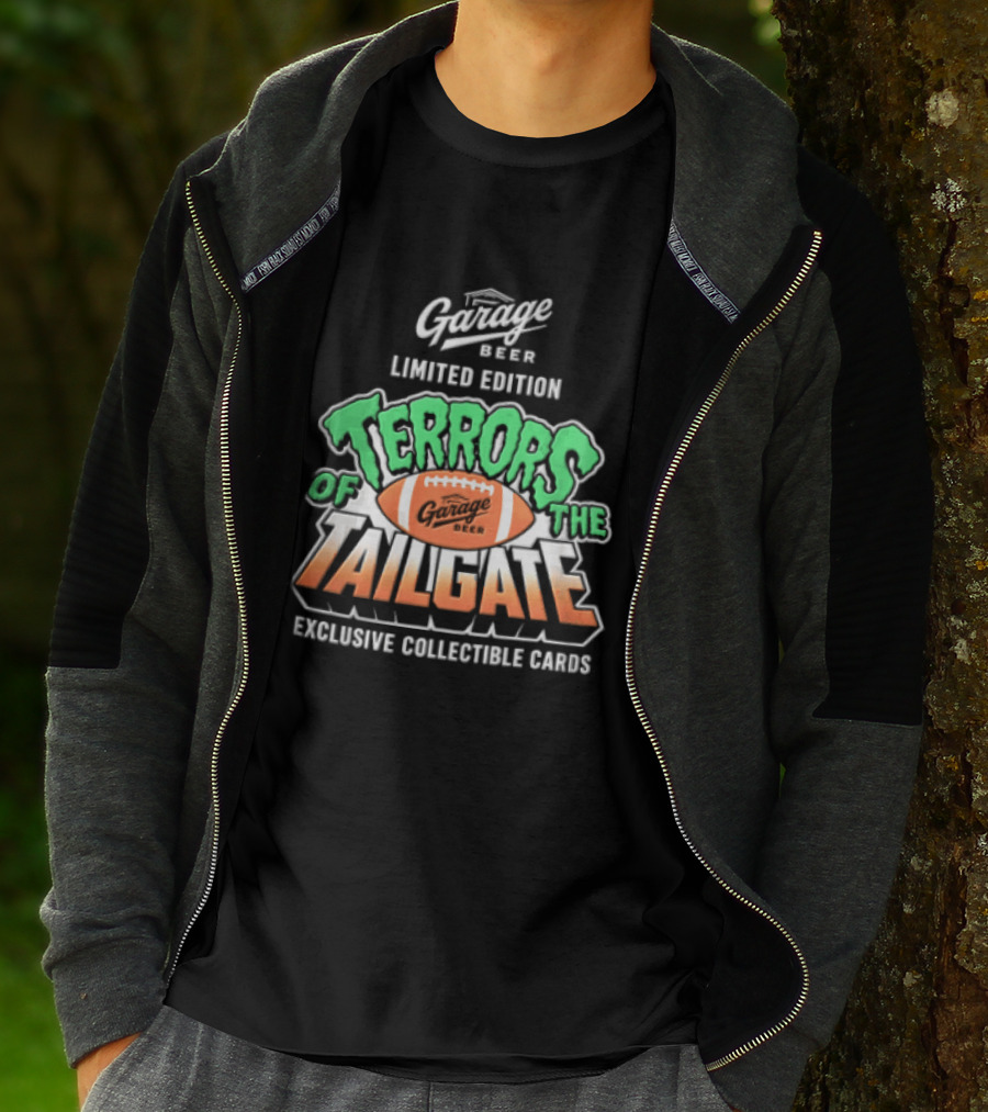 Garage Beer Limited Edition Terrors Of The Tailgate Exclusive Collectible Cards Football T-Shirt