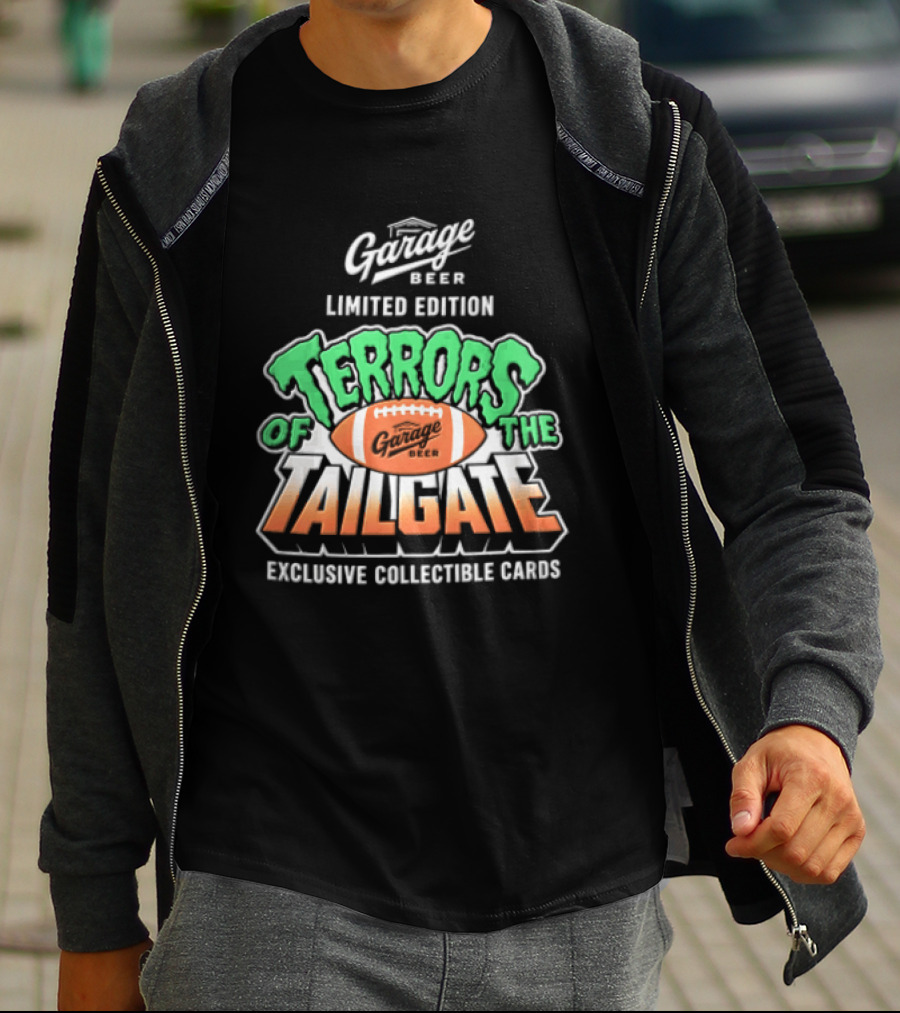 Garage Beer Limited Edition Terrors Of The Tailgate Exclusive Collectible Cards Football T-Shirt
