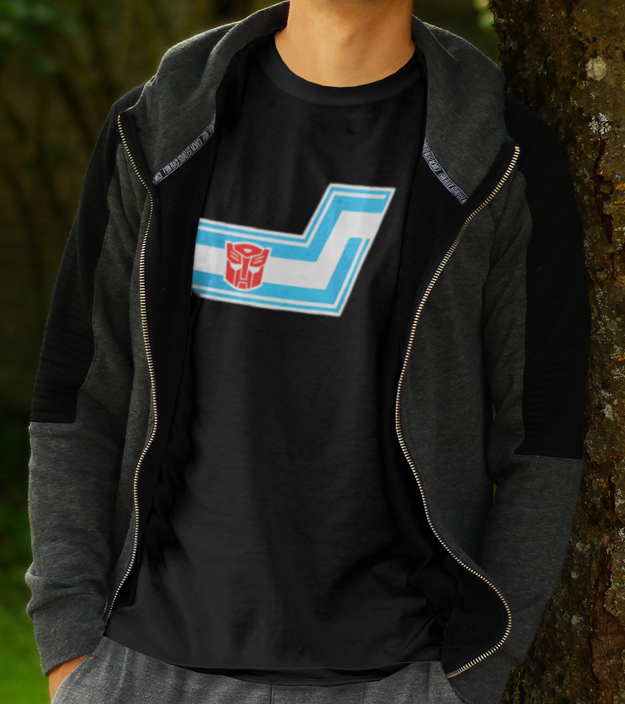 Transformers Autobots Red Insignia Blue White Racing Stripes Chevron Stickers T-Shirt