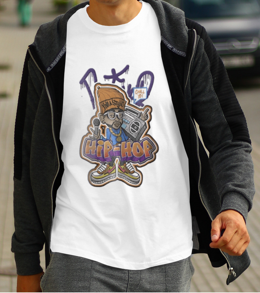TKO Killa Style Chill Yo Hip Hop Cartoon Boombox Microphone T-Shirt