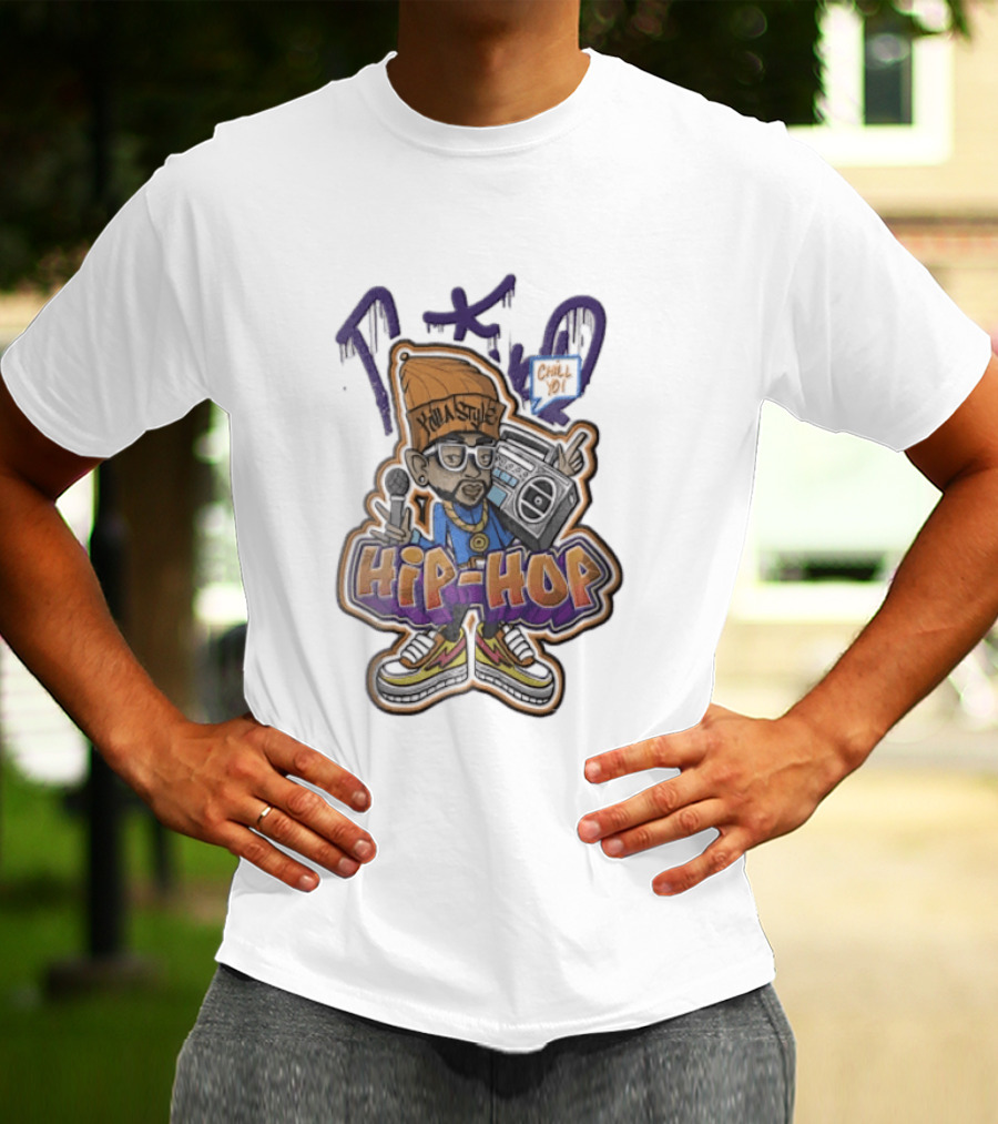 TKO Killa Style Chill Yo Hip Hop Cartoon Boombox Microphone T-Shirt