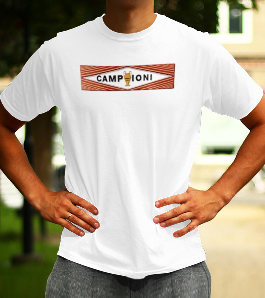 Campioni 1984 European Cup Trophy Banner Roma Martini Diamond T-Shirt