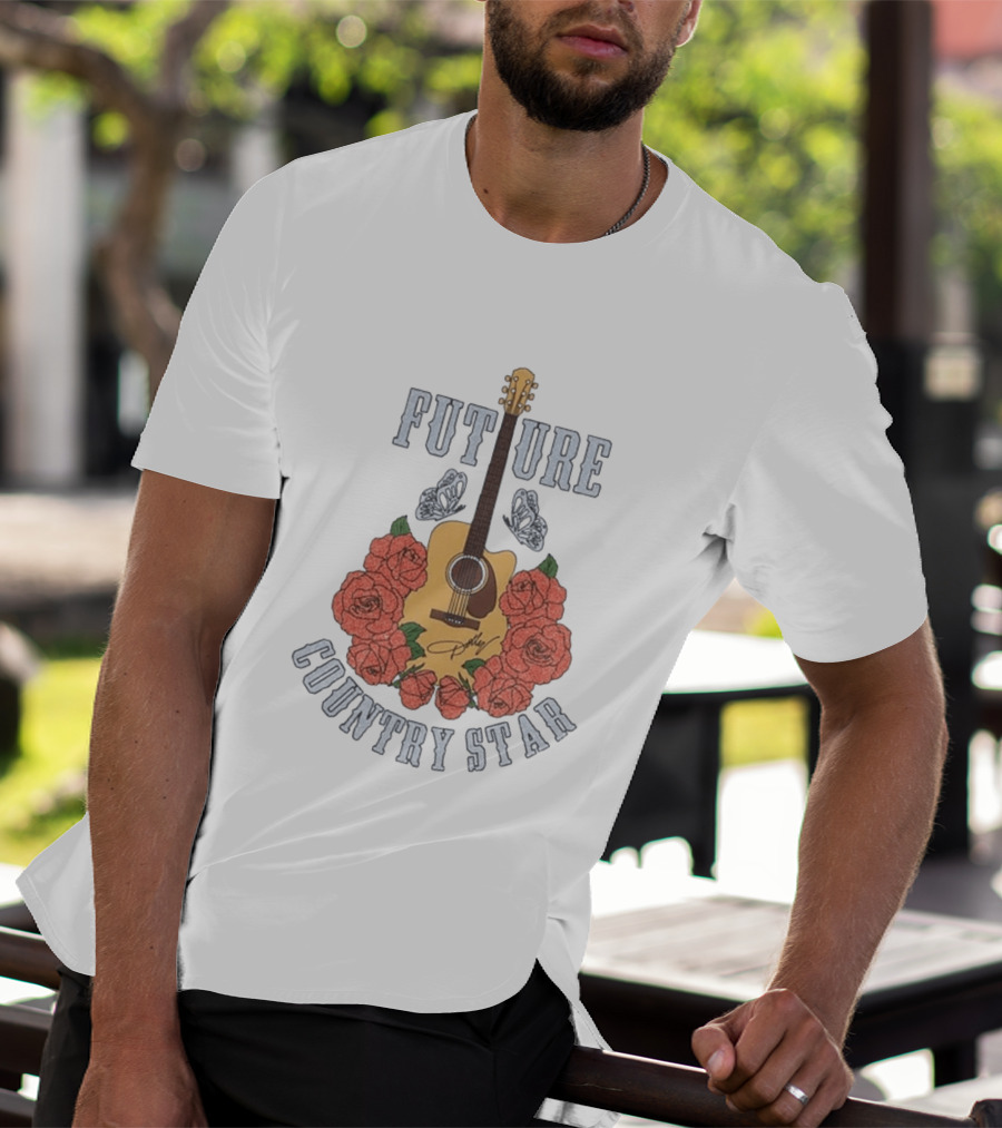 Future Country Star Dolly Parton 2026 Roses Guitar T-Shirt