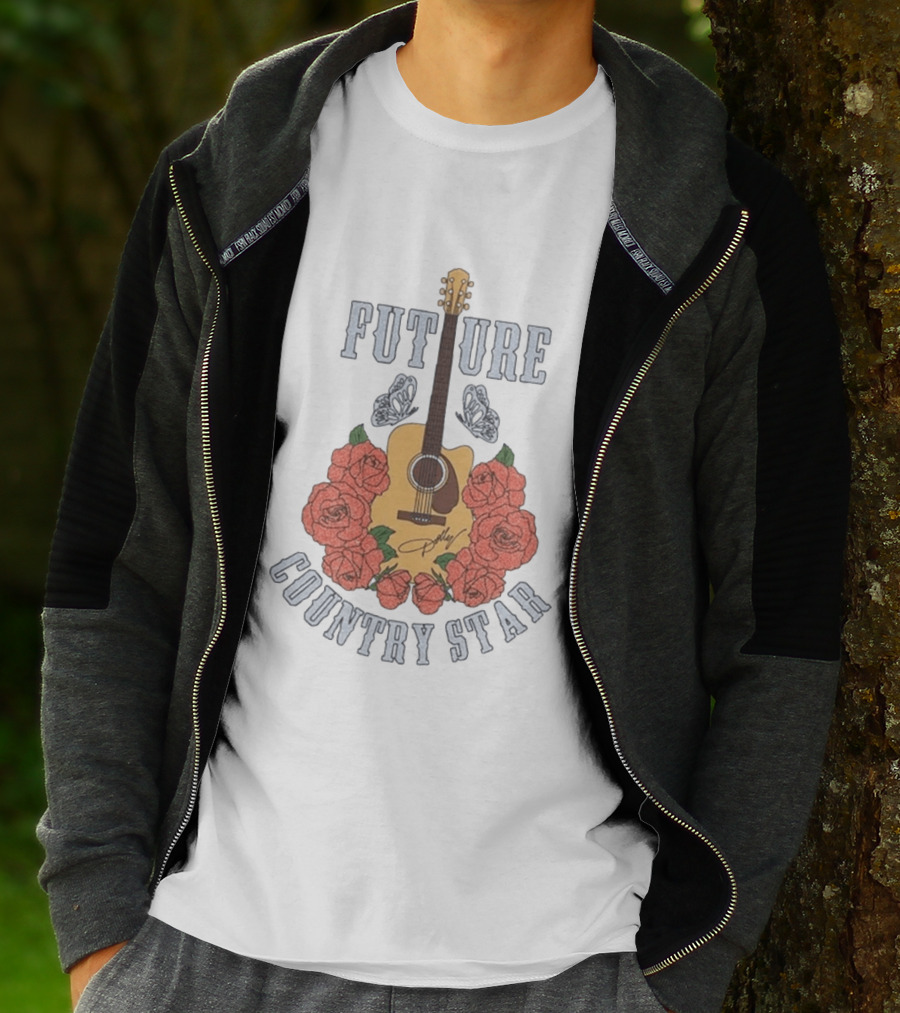 Future Country Star Dolly Parton 2026 Roses Guitar T-Shirt