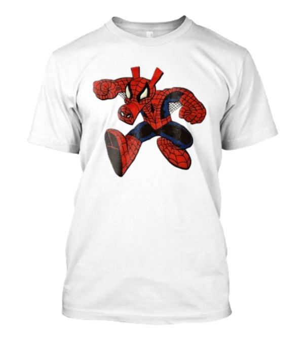 Marvel Comics Cartoon Spider Ham Peter Porker 1986 Pig Suit T-Shirt
