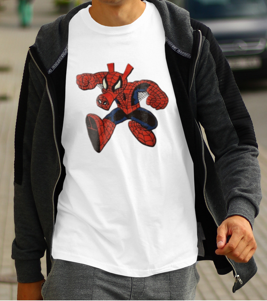 Marvel Comics Cartoon Spider Ham Peter Porker 1986 Pig Suit T-Shirt