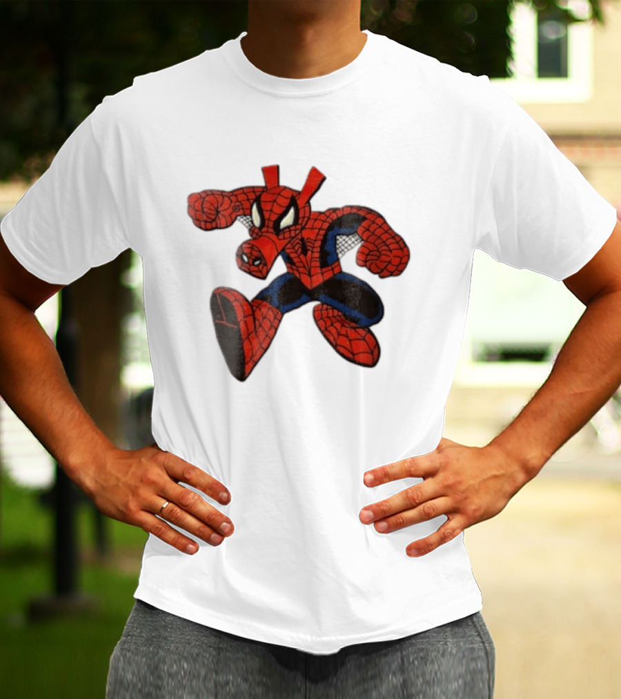 Marvel Comics Cartoon Spider Ham Peter Porker 1986 Pig Suit T-Shirt