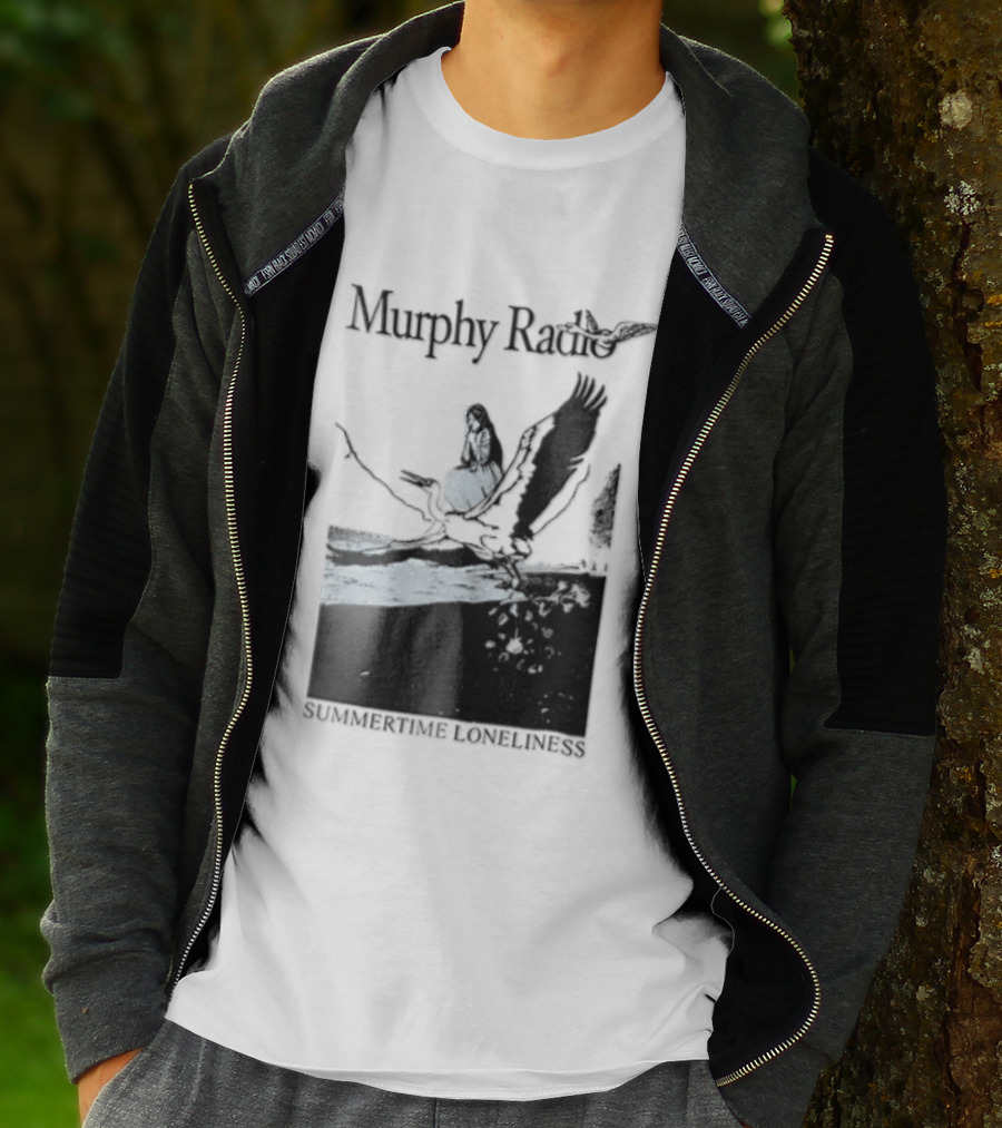 Murphy Radio Summertime Loneliness Woman On Flying Crane At Shore Line T-Shirt