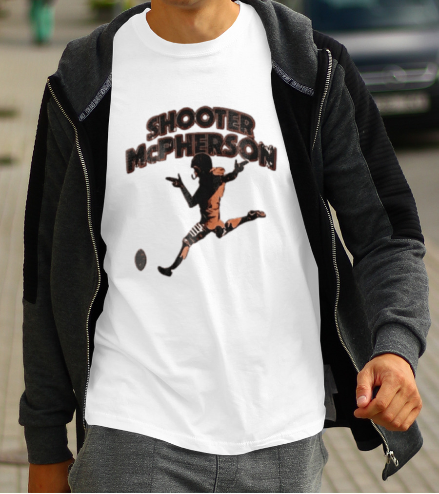 Shooter Mcpherson Football Kicker Finger Guns Distressed Player T-Shirt