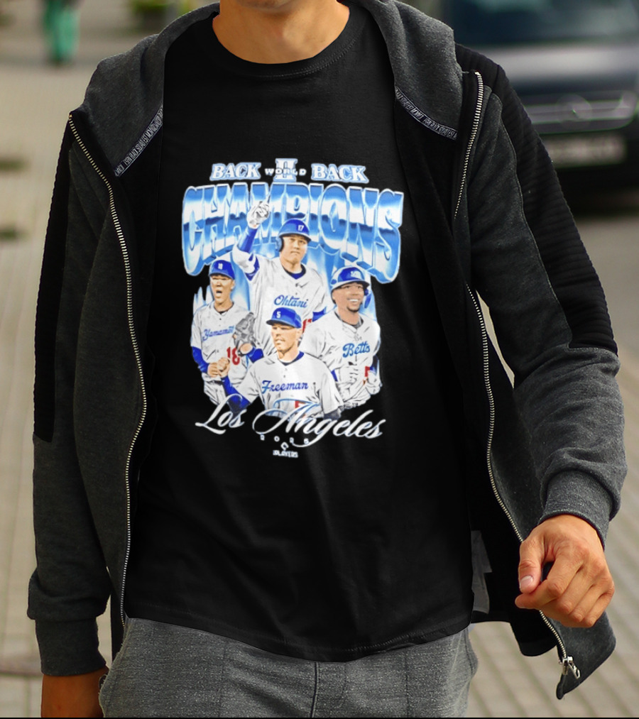 Los Angeles Back To Back Champions Ohtani Freeman Betts 2025 T-Shirt