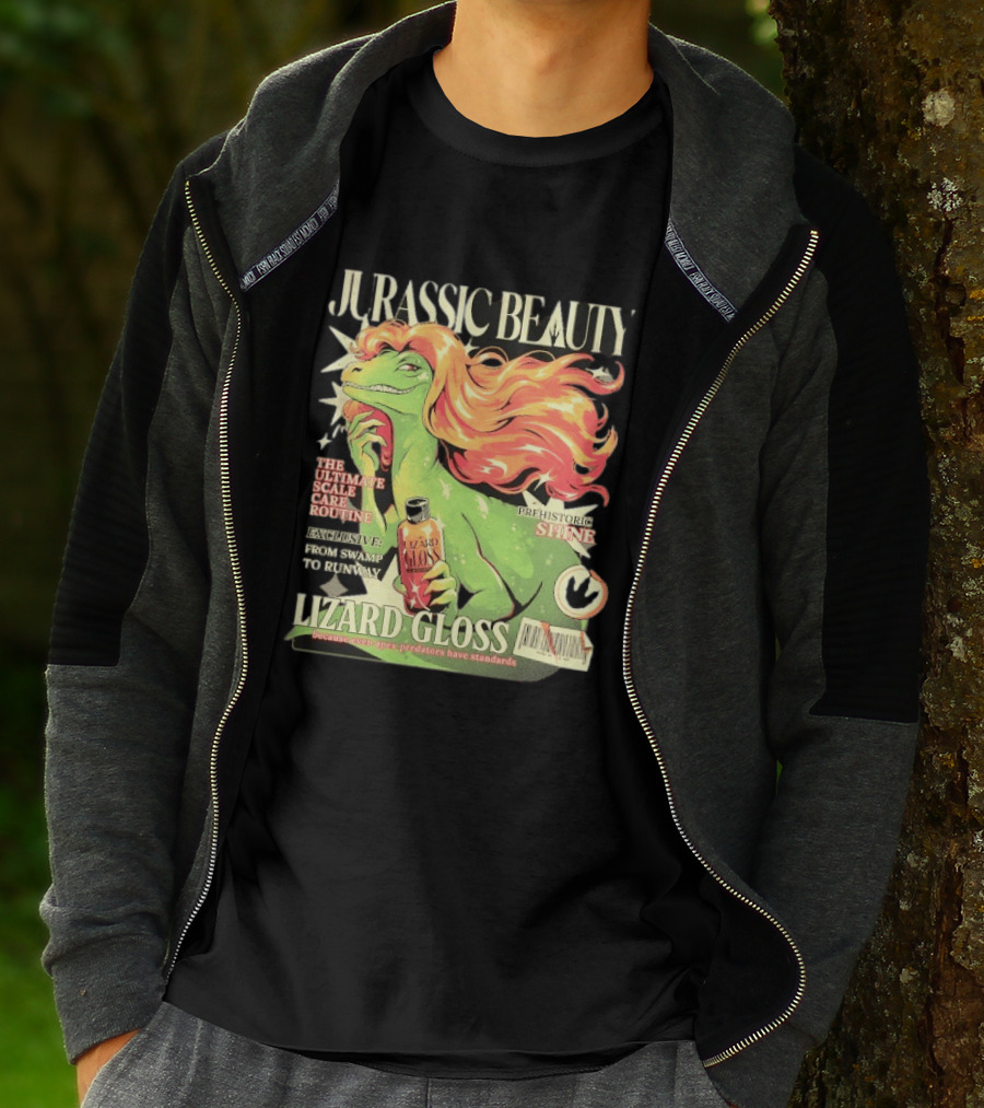 Jurassic Beauty Lizard Gloss Prehistoric Shine Apex Predator Standards Ultimate Scale Care Routine T-Shirt
