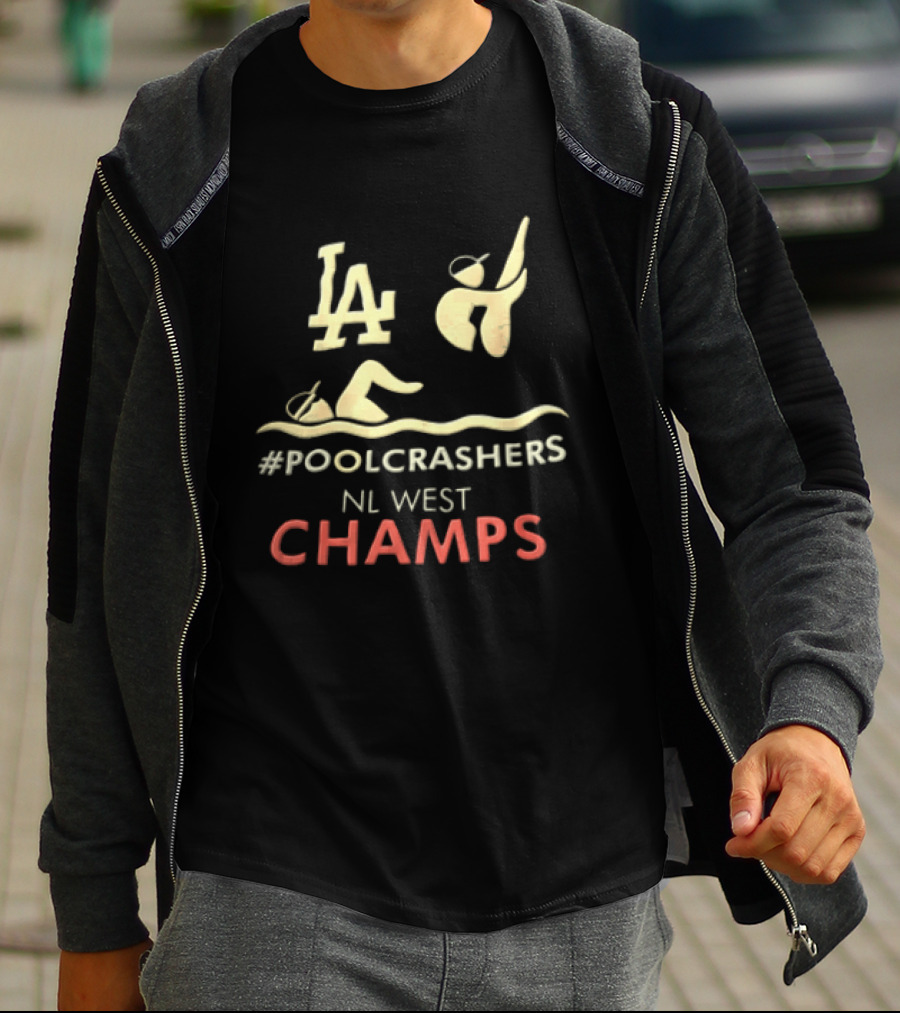 LA Dodgers NL West Champs Poolcrashers Swimmer Diver Water Wave T-Shirt