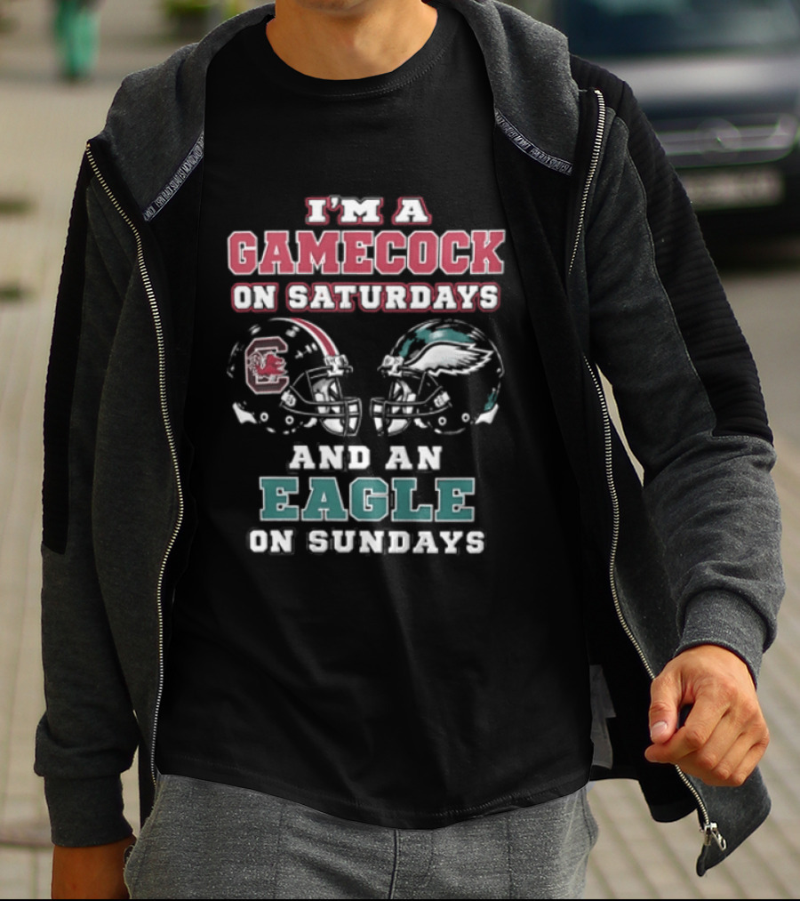 South Carolina Gamecock Saturdays Philadelphia Eagles Sundays Fan T-Shirt