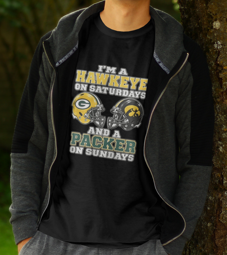 I’m A Hawkeye On Saturdays And A Packer On Sundays Green Bay Packers T-Shirt