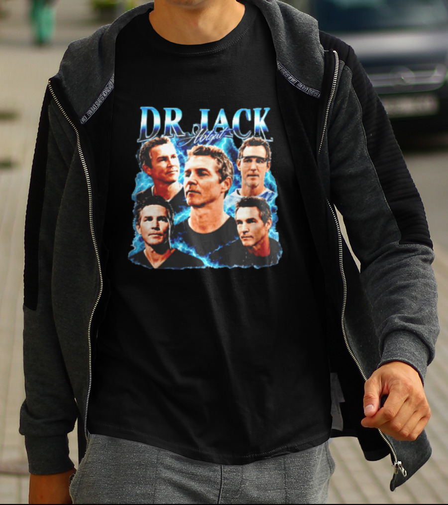Dr Jack Abigail Bootleg Lightning Doctor Portraits Black T-Shirt