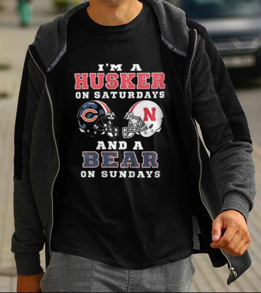 Nebraska Cornhuskers Saturdays Chicago Bears Sundays Sports Fan Gear T-Shirt