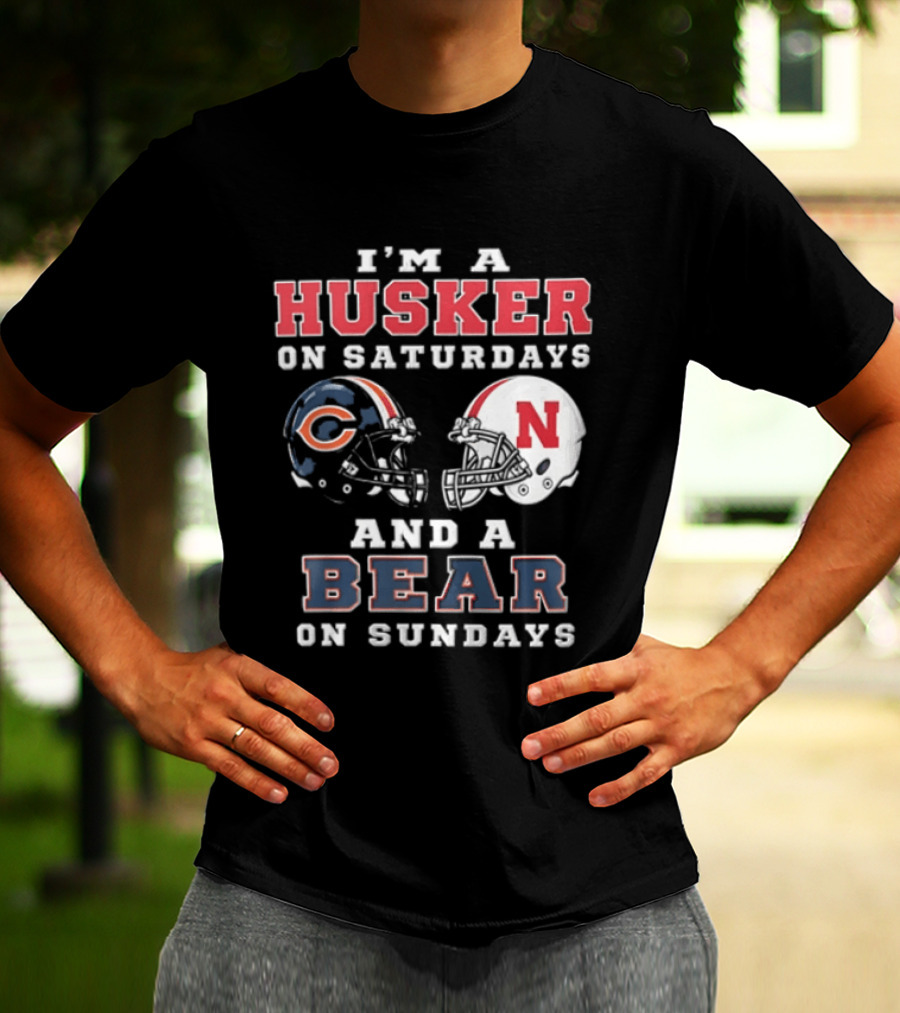 Nebraska Cornhuskers Saturdays Chicago Bears Sundays Sports Fan Gear T-Shirt