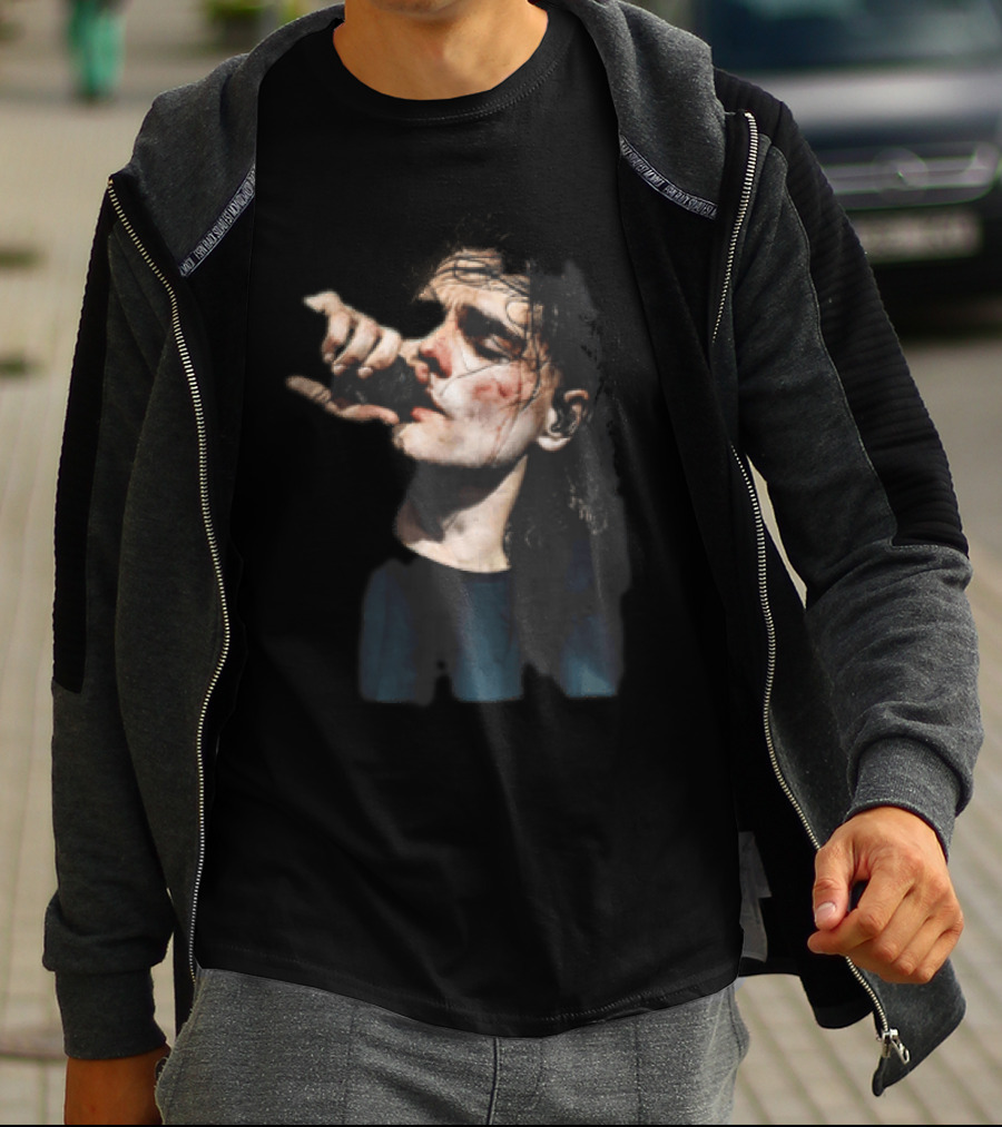 Male Singer Mic Performance Sweaty Bloody Face Stage Moment T-Shirt