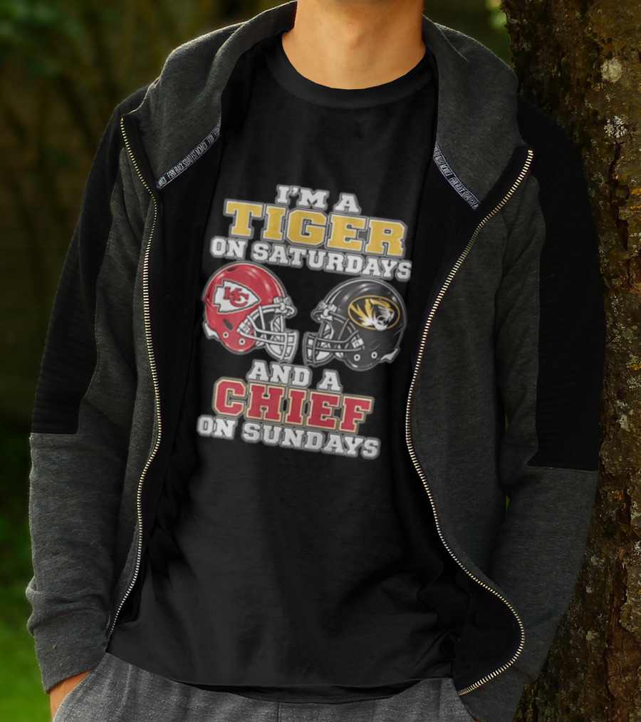 I'm A Tiger On Saturdays On And A Chief On Sundays Kansas City Missouri T-Shirt
