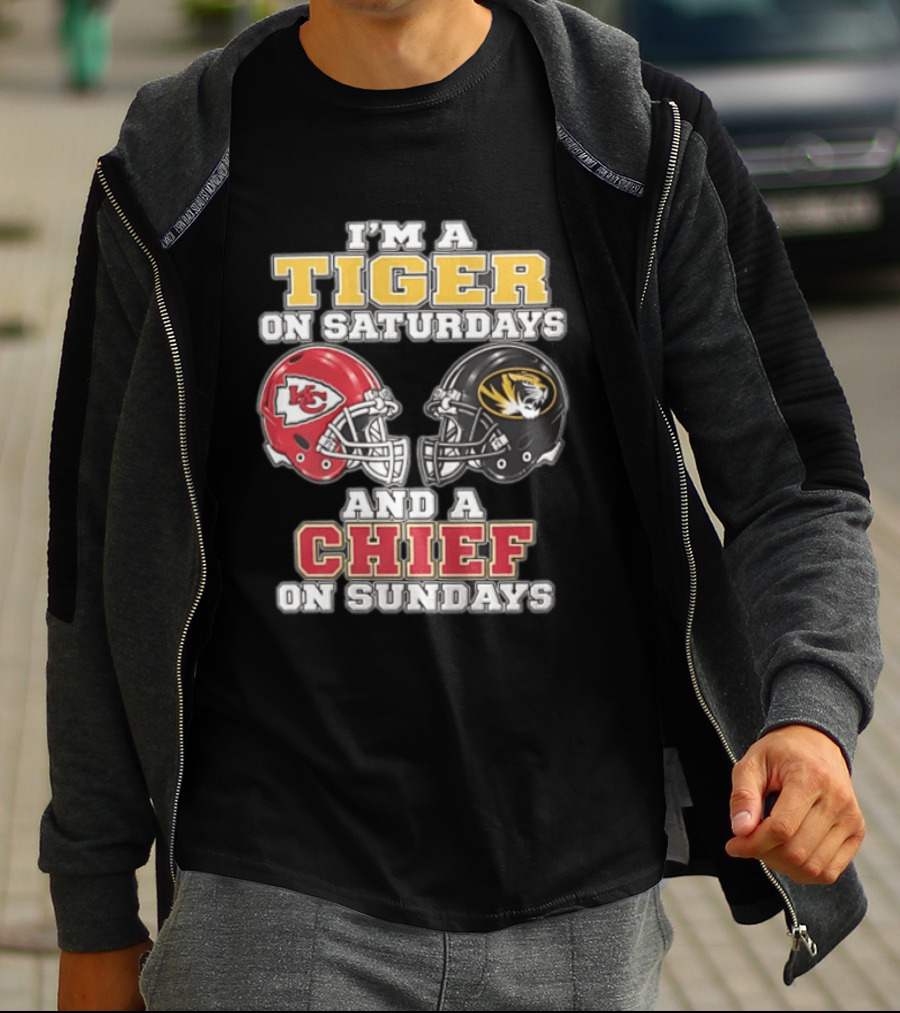I'm A Tiger On Saturdays On And A Chief On Sundays Kansas City Missouri T-Shirt