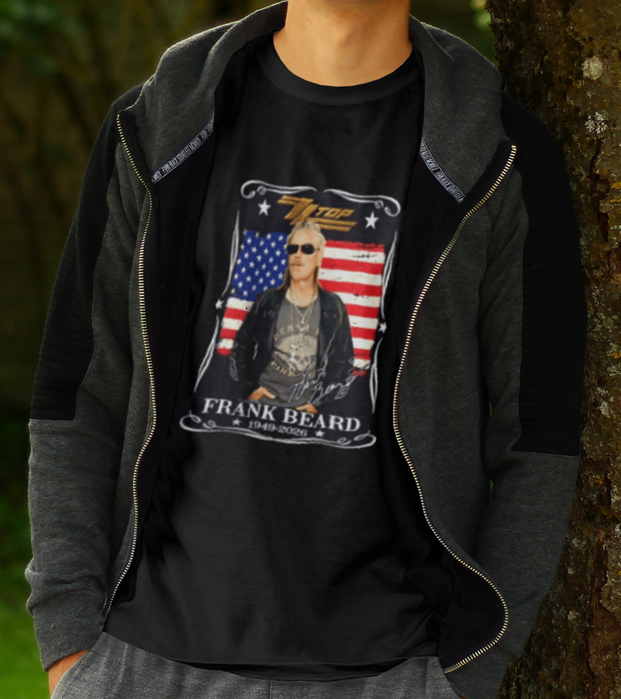 ZZ Top Frank Beard 1949 2026 American Flag Memorial T-Shirt