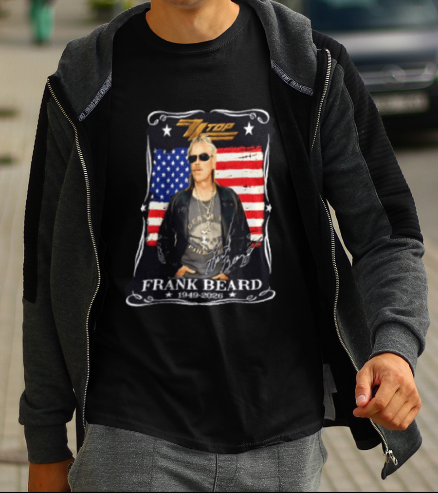 ZZ Top Frank Beard 1949 2026 American Flag Memorial T-Shirt