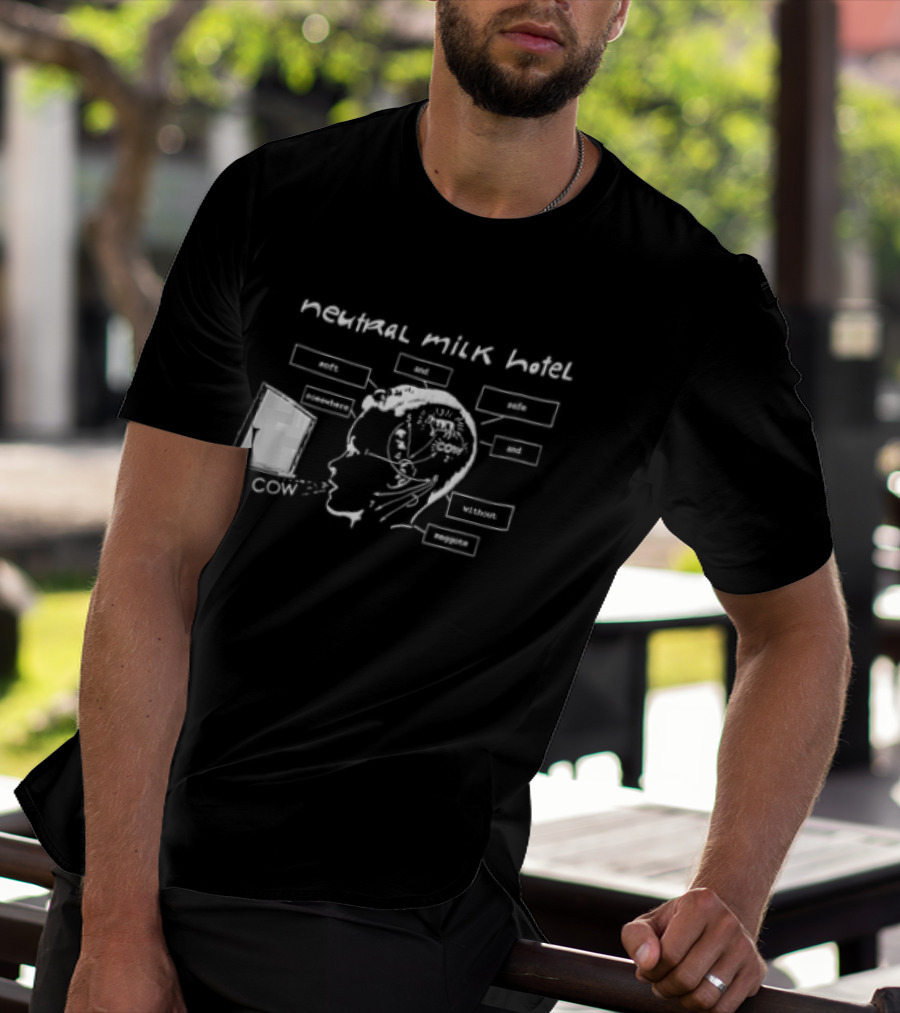 Neutral Milk Hotel Cow Head Diagram Line Soft And Safe Confirmed Concepts Maggots T-Shirt