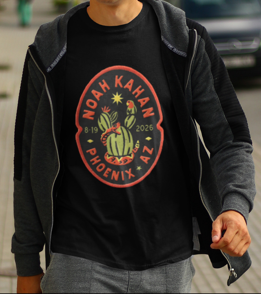 Noah Kahan Phoenix AZ Rattlesnake Cactus Oval Patch 8 19 2026 T-Shirt