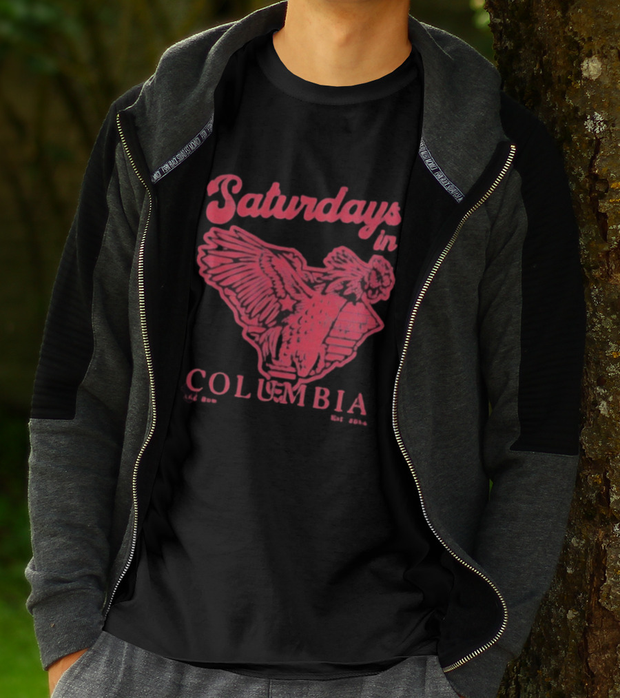Saturdays In Columbia Old Row Gamecock Rooster Est 2014 T-Shirt