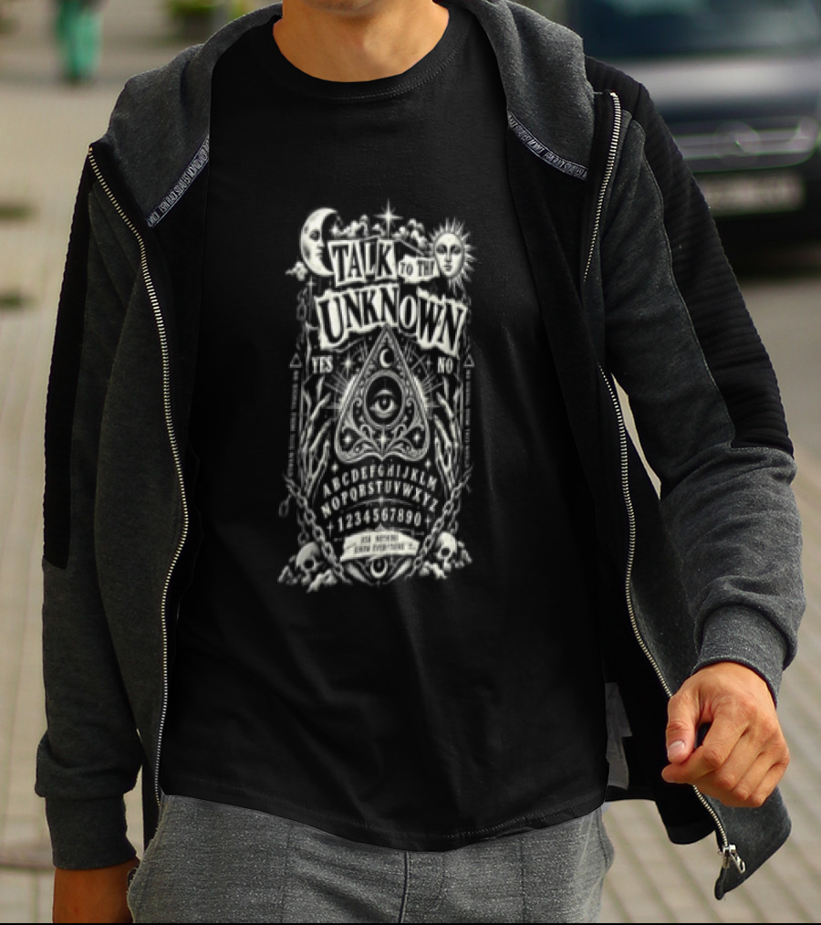 Talk To The Unknown Occult Face With Cosmic Eye And Teeth T-Shirt