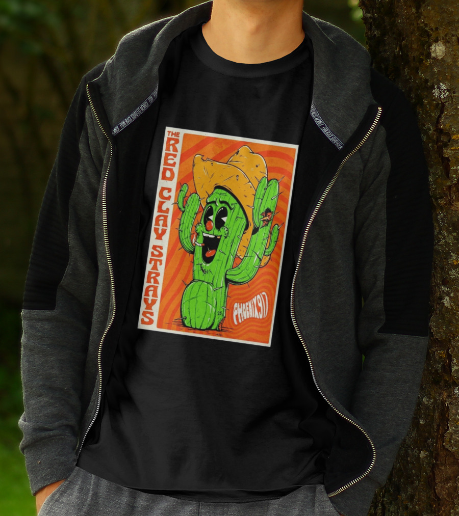 The Red Clay Strays Phoenix Cactus Character 2026 Desert Diamond Arena T-Shirt