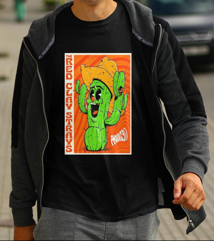 The Red Clay Strays Phoenix Cactus Character 2026 Desert Diamond Arena T-Shirt