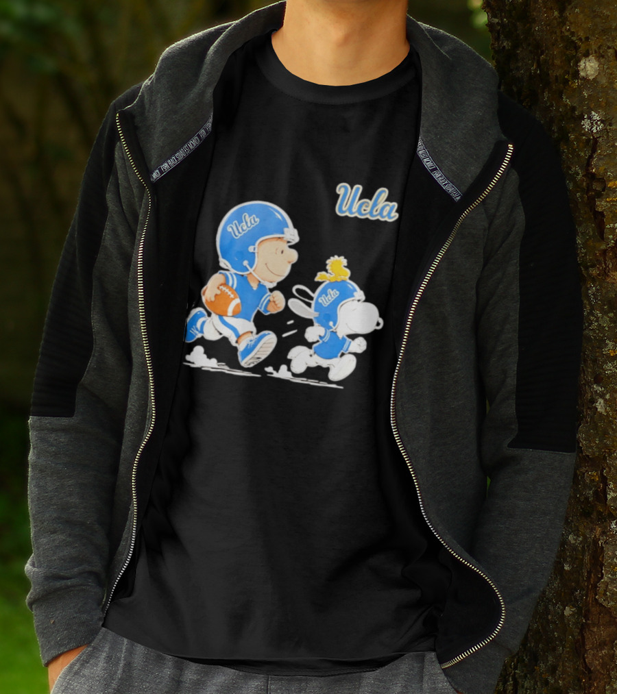 UCLA Charlie Brown Woodstock Snoopy Football NCAA Bruins Collaboration T-Shirt
