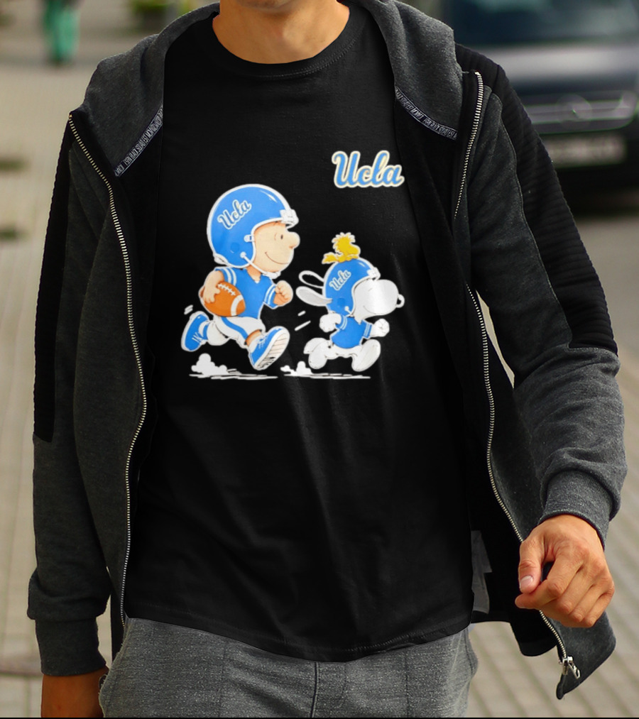 UCLA Charlie Brown Woodstock Snoopy Football NCAA Bruins Collaboration T-Shirt