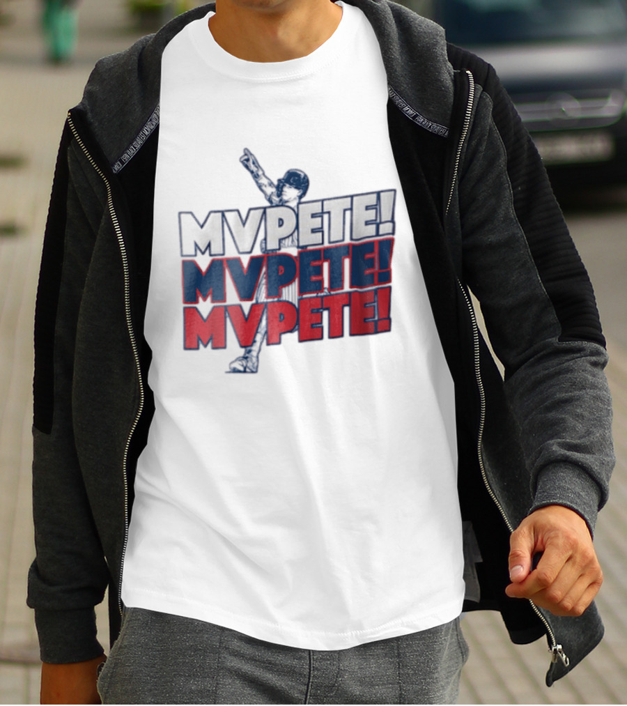 MVPETE Baseball Player Pointing Up Repeated T-Shirt