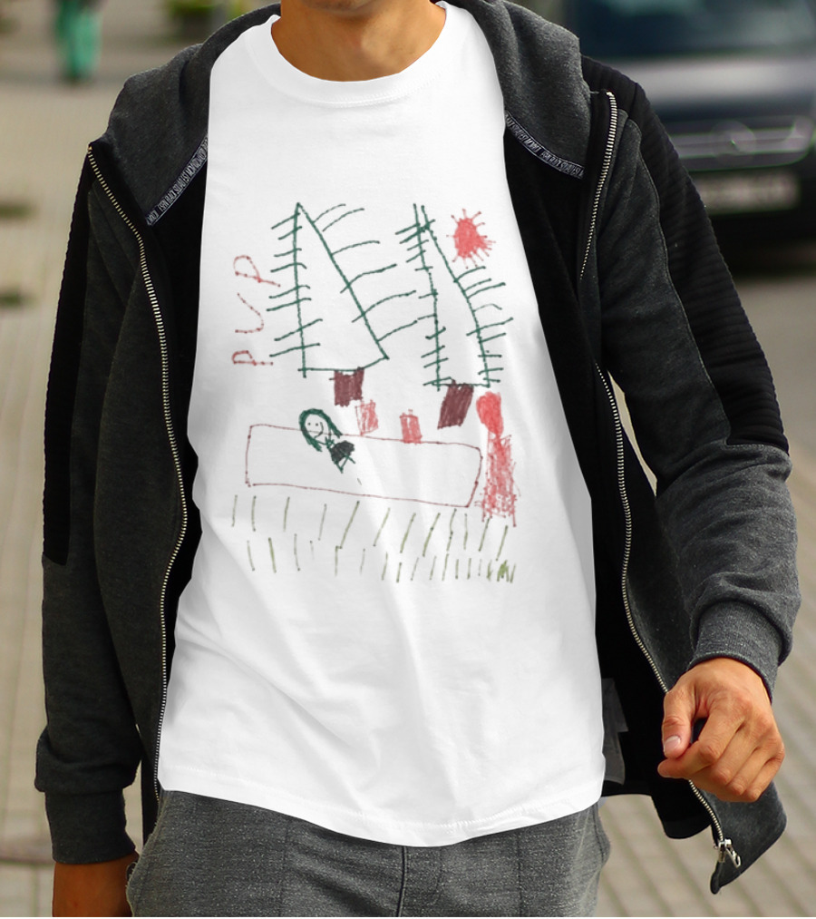 PUP The Dream Is Over Abstract Forest Sketch Sun T-Shirt