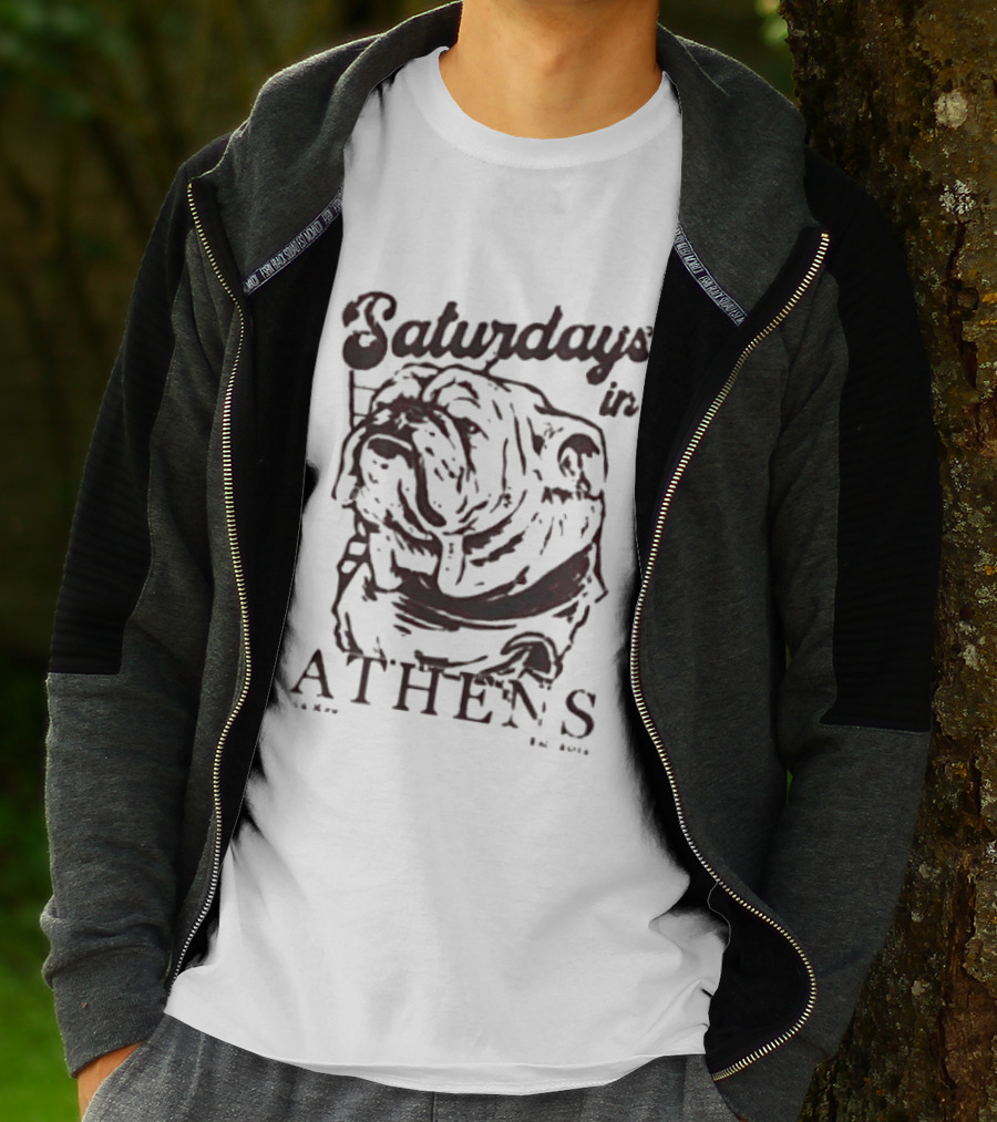 Saturdays In Athens Old Row Est 2014 Bulldog T-Shirt