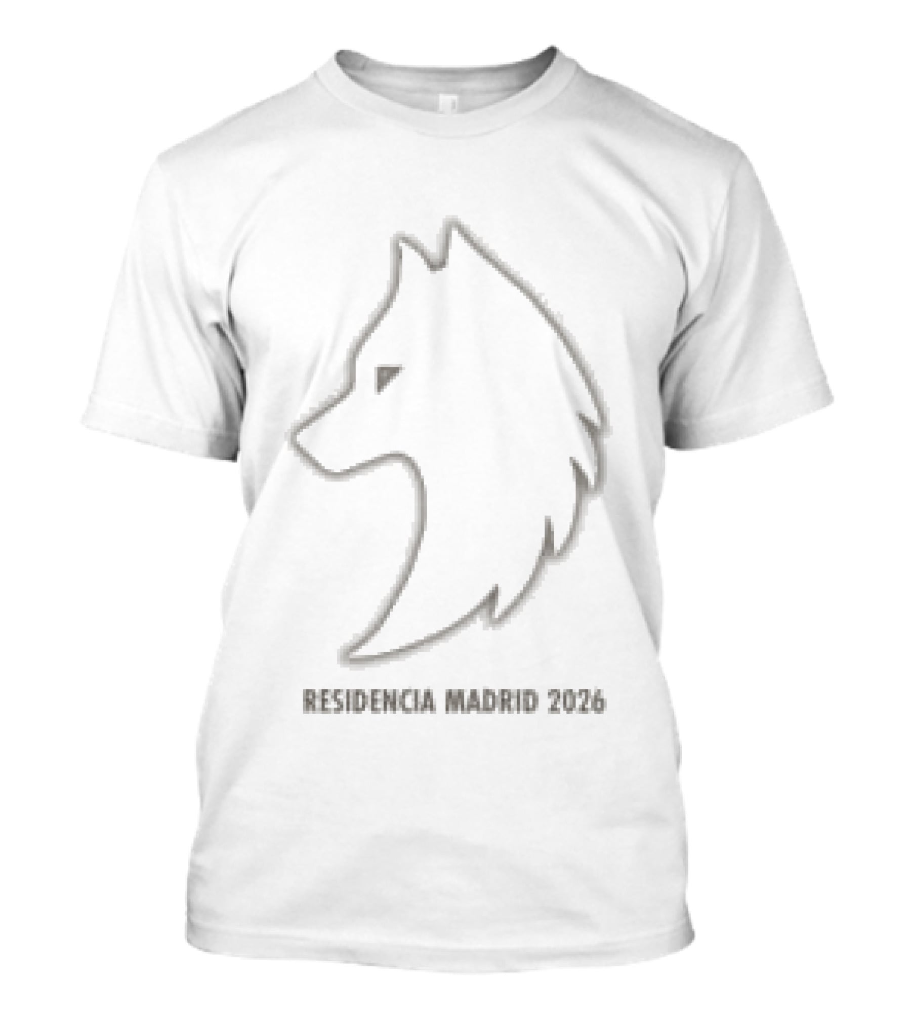 Shakira Store Cream Wolf Po Featuring Edgy Wolf Outline Minimalist T-Shirt