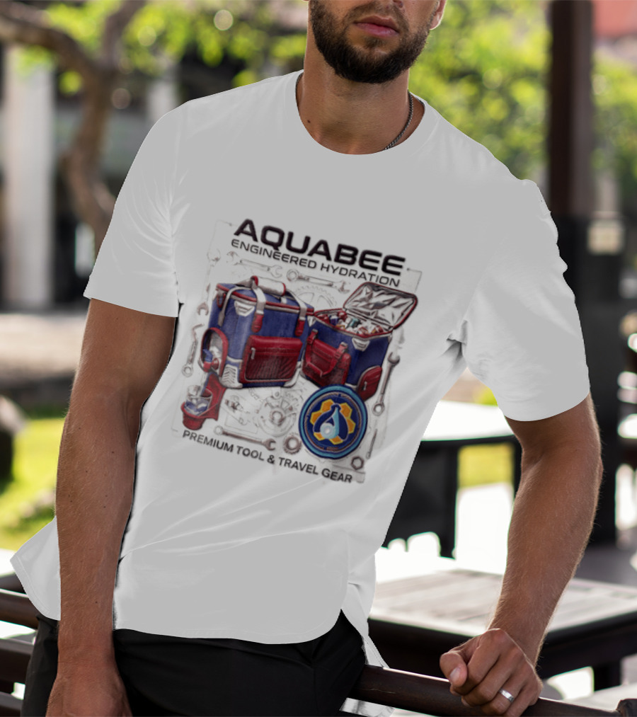 Aquabee Engineered Hydration Premium Tool And Travel Gear Cooler Blueprint T-Shirt