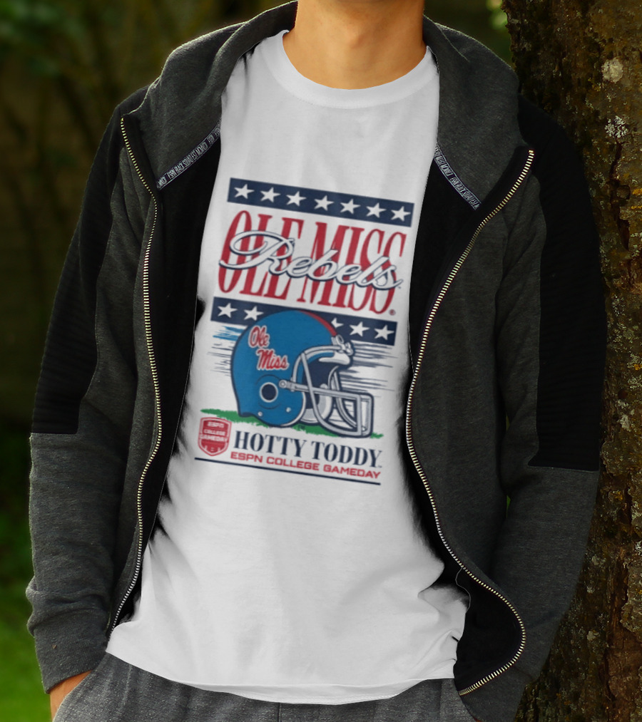 Ole Miss Rebels Helmet Hotty Toddy ESPN College Gameday T-Shirt