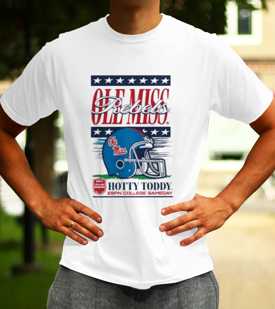 Ole Miss Rebels Helmet Hotty Toddy ESPN College Gameday T-Shirt