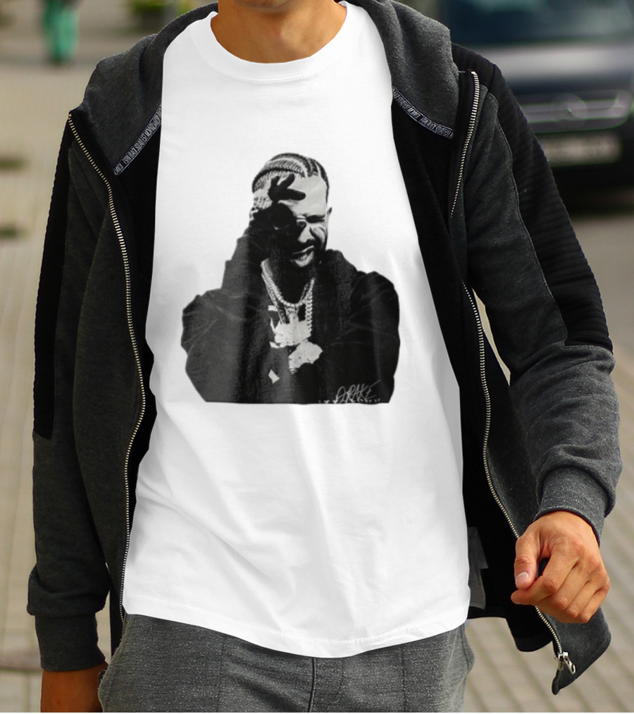 Drake Halftone Rapper Chains Gloves T-Shirt